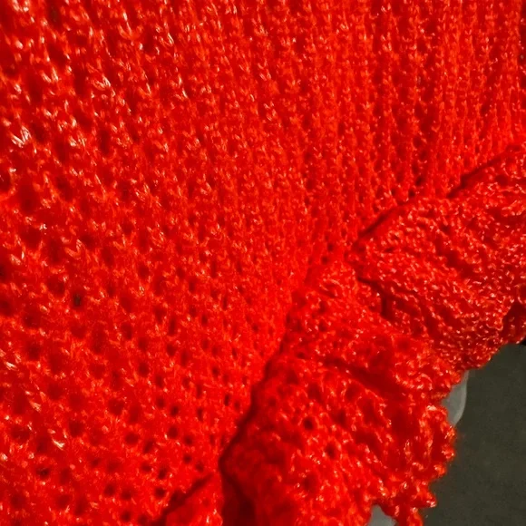 Hanifa Mini Iggy Vibrant Orange Crochet Dress Medium - Picture 11 of 14